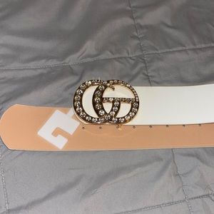 GG white belt badazzled boutique inspired